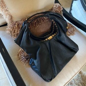 Authentic Jimmy Choo Hobo with Gold Accents